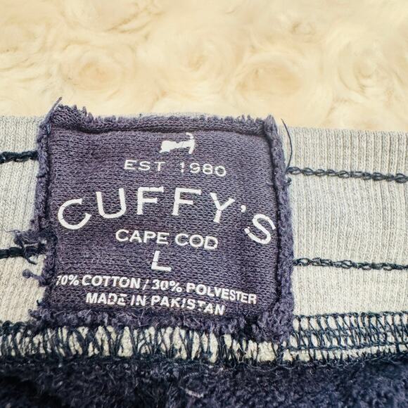 Cuffy's Cape Cod Navy Gray Cotton French Terry Jogger Pants Sweatpants Sz Large - Picture 5 of 10